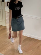 ルシャレタリングＴシャツ / LES CHATS LETTERING T-SHIRT BLACK