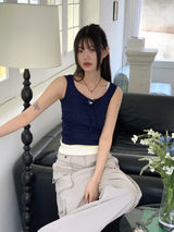ケーズY2Kグレーポケットカーゴコットンパンツ/Keds Y2K Gray Pocket Cargo Cotton Pants