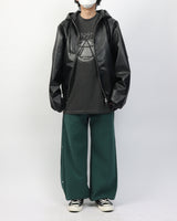 ビーガンレザー2ウェイフードジップアップ / Vigan Leather 2way Hood Zip-up