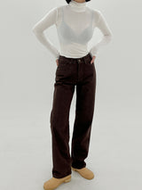 フィックスブラウンデニムパンツ/Fix Brown Denim Pants