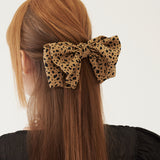 LEOPARD RIBBON HAIR PIN (BROWN) (6579680444534)