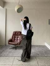 パオンツーポケットストリングキャンバスコットンバックパック / Paon Two-Pocket String Canvas Cotton Backpack