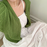 オールデイツイストVネックカーディガン / [Bellide made] All-Day Twist V-Neck Cardigan