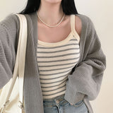 [3color] Stripe sleeveless