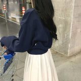 パステルVネッククロップドスウェットシャツ