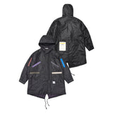 ZIPPER OVERSIZED FISHTAIL PARKA BLACK / KHAKI