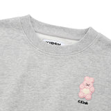 ウィティーバニークロップ丈スウェットシャツ／WITTY BUNNY CROP SWEATSHIRT [MELANGE GRAY]