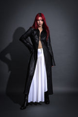 MAXI LEATHER SHIRT #BLACK