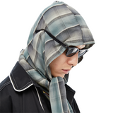 チェックフードウィズスリーブマフラー / CHECK HOOD WITH SLEEVE (4449181007990)