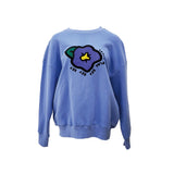 SETSETSET BIG FLOWER SWEAT SHIRT ASHBLUE (6652490809462)