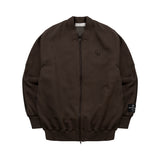 [UNISEX] Fleece-Back Cotton-Jersey and Padded Shell Zip-Up Sweatshirt (Dark Brown) (6656648380534)
