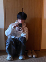 Rap string pintuck nylon pants 2C