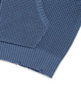 DAMAGED KNIT ZIP UP HOODIE BLUE(CV2DFUK681A)