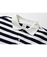 ストライプピケTシャツ/Stripe Pique Tee (Navy)