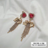 パーティーリボンプリンセスイヤリング / Party Ribbon Princess Earring - Rosepink