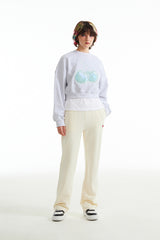 ビッグチェリーホログラムクロップスウェットシャツ / BIG CHERRY HOLOGRAM CROP SWEATSHIRT [MELANGE GRAY]