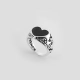 BLACK LOVE RNG SILVER925 (DOODLE) (6685167517814)