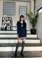 イブリブカラードレス/Eve ribbed collar dress
