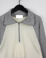 クロップハーフカラーニット/Crop Half Color Knit (2color)