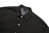 スティッチデニムトラッカージャケット / STITCH DENIM TRUCKER JACKET_BLACK