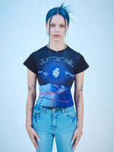パープルハートクロップTシャツ / PURLPLE HEART CROP T