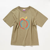 リラックスフィットピーチプリントTシャツ / RELAXED FIT PEACH PRINT T-SHIRT_OLIVE