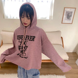 Whatever Napping V-Neck Boxy Lettering Hoodie T-Shirt