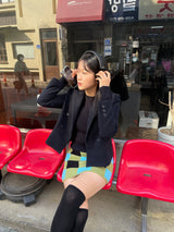 チェック柄ニットミニスカート