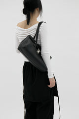 2ウェイボートネックシャーリングTシャツ / Two-way boat neck shirring t-shirt (2color)