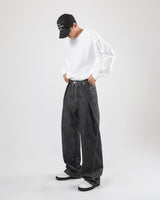 ダブルフェイスドボタンデニムパンツ/double faced button denim