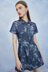 HIDE Tie Dye Denim Dress (Blue) (6570969596022)