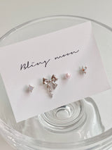 [4 set] Berry Twinkle Ribbon Piercing Set
