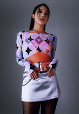 CHROME ARGYLE CROP TOP (BLUE) (6699120459894)