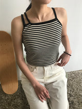 アモーレストライプノースリーブ