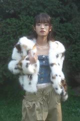 MIXED CAT FUR JACKET (WHITE)