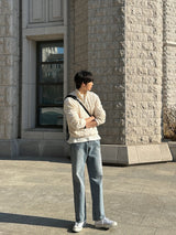 ローワーツイストセミジップアップニットウェア / Lower Twisted Semi-Zip-Up Knitwear (4 colors)