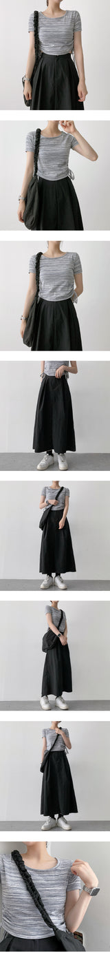 ミックスラインシャーリングショートスリーブTシャツ