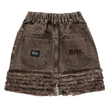 BROWN COLOR CANCAN SKIRT