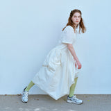 スクエアネックポケットドレス / SQUARE NECK POCKET DRESS, CREAM