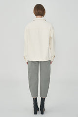 オーバーフィットアイボリーデニムジャケット/ OVER FIT IVORY DENIM JACKET [6679]
