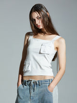 ベルトスリーブレストップ / BELT SLEEVELESS TOP
