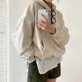 [BELLIDE MADE] Loose fit point embroidered hoodie
