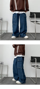Verto denim cargo string bendable wide pants