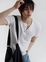 [COSYHARU MADE] single cotton short-sleeved shirt