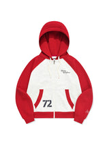 COLOR MIX RAGLAN HOODIE ZIP UP [RED]