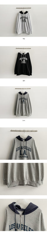 Napping Lining Bis Coloring Half Zip-Up Hoodie