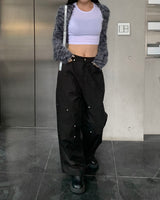 Cotton snap pants