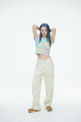 オーバーザレインボーシャーベットクロップ半袖Tシャツ / Over The Rainbow Sherbet Crop T no.2