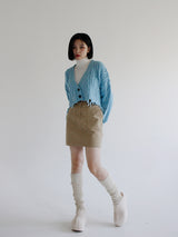 ダメージクロップニットカーディガン/Damage Crop Knit Cardigan (3color)