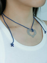 Glitter Necklace-silver/heart